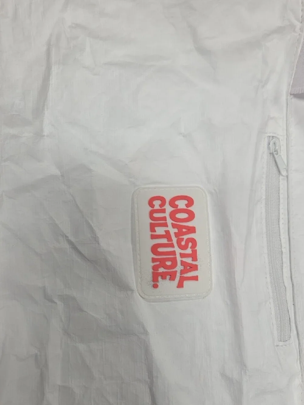 Coastal Culture White and Coral Tote Bag